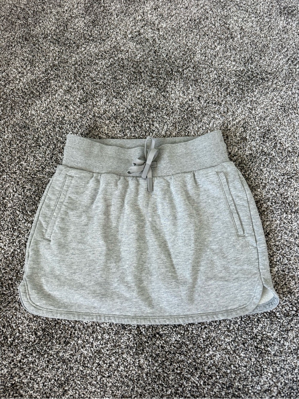 NWOT JoyLab Light Gray Knit Drawstring Mini Skirt